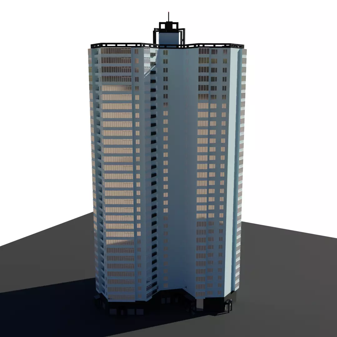 Kyiv left coast style building 3D model_0