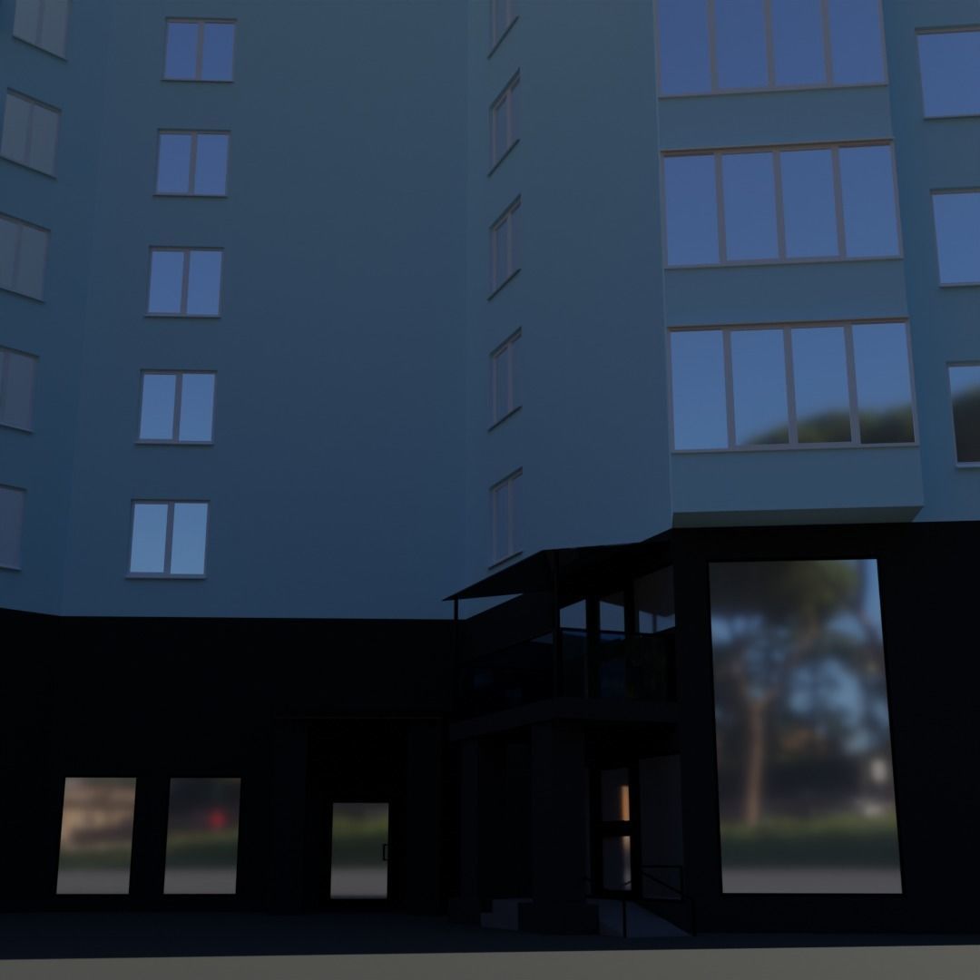 Kyiv left coast style building 3D model_3