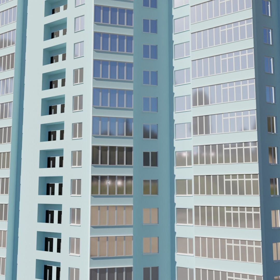 Kyiv left coast style building 3D model_7