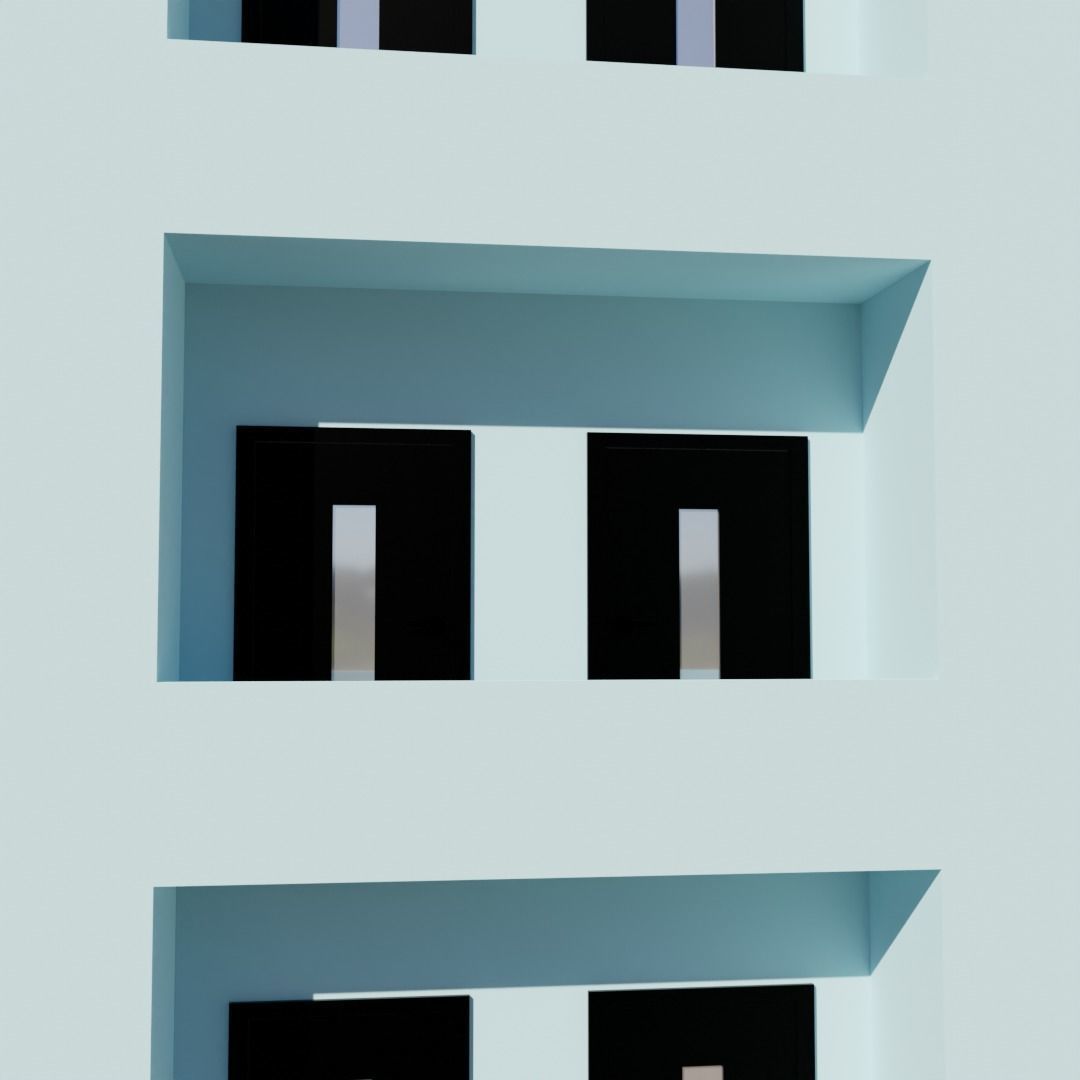 Kyiv left coast style building 3D model_9