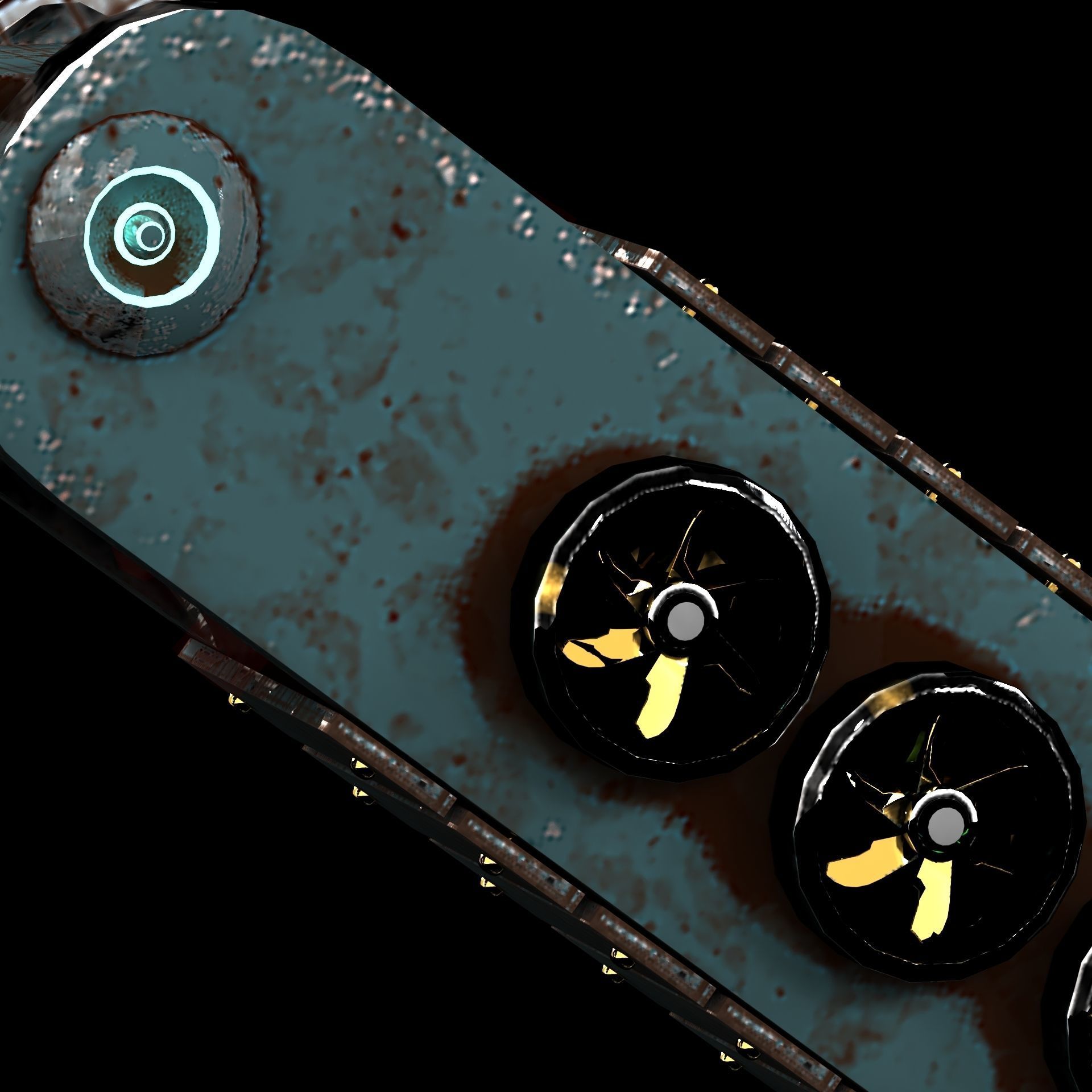 3D model of scifi robot arm with light and monitor Low-poly 3D model_10