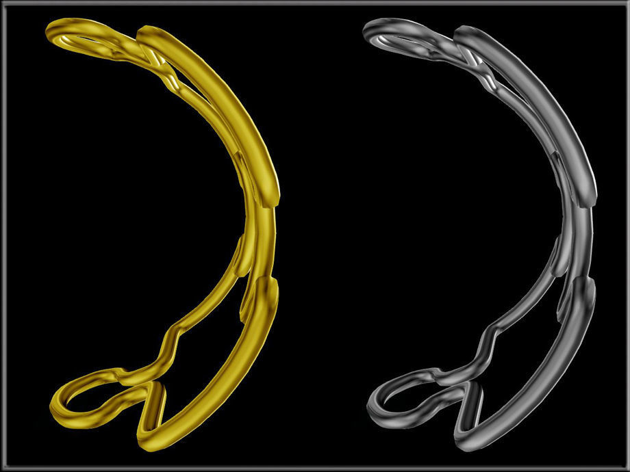 Puzzle Pieces Wire Curved 02 Low-poly 3D model_2