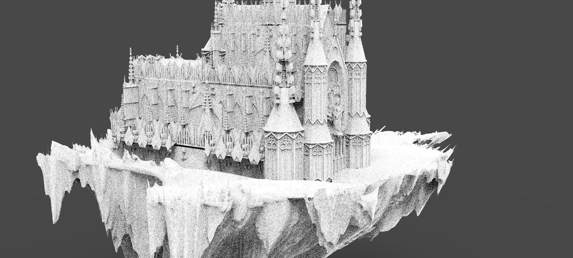Floating Gothic Cathedral 2  3D model_1