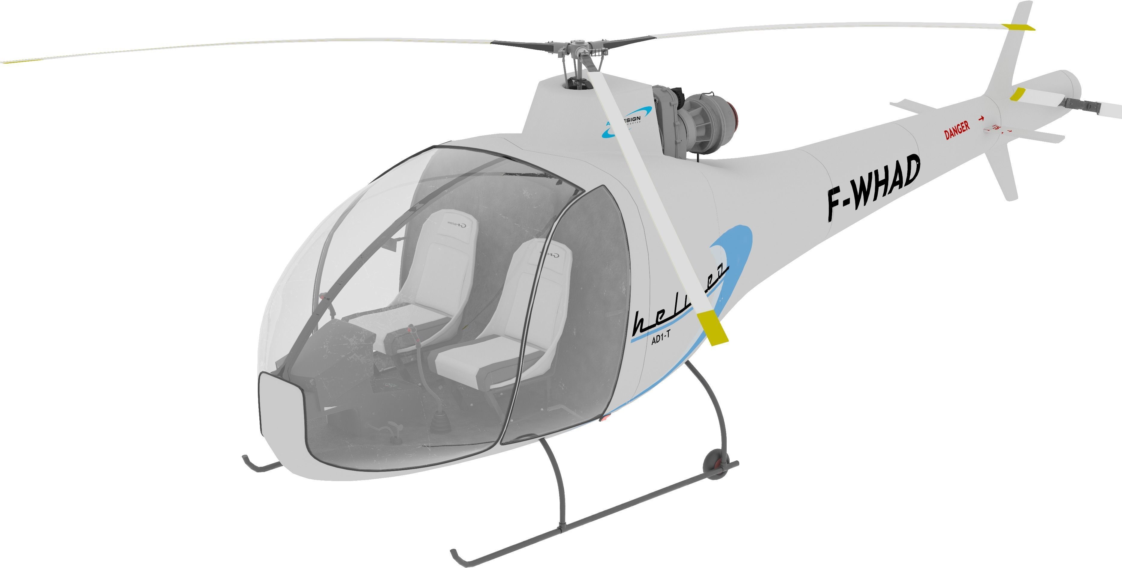 NEW AWESOME HELICOPTER RIGGED Low-poly 3D model_5