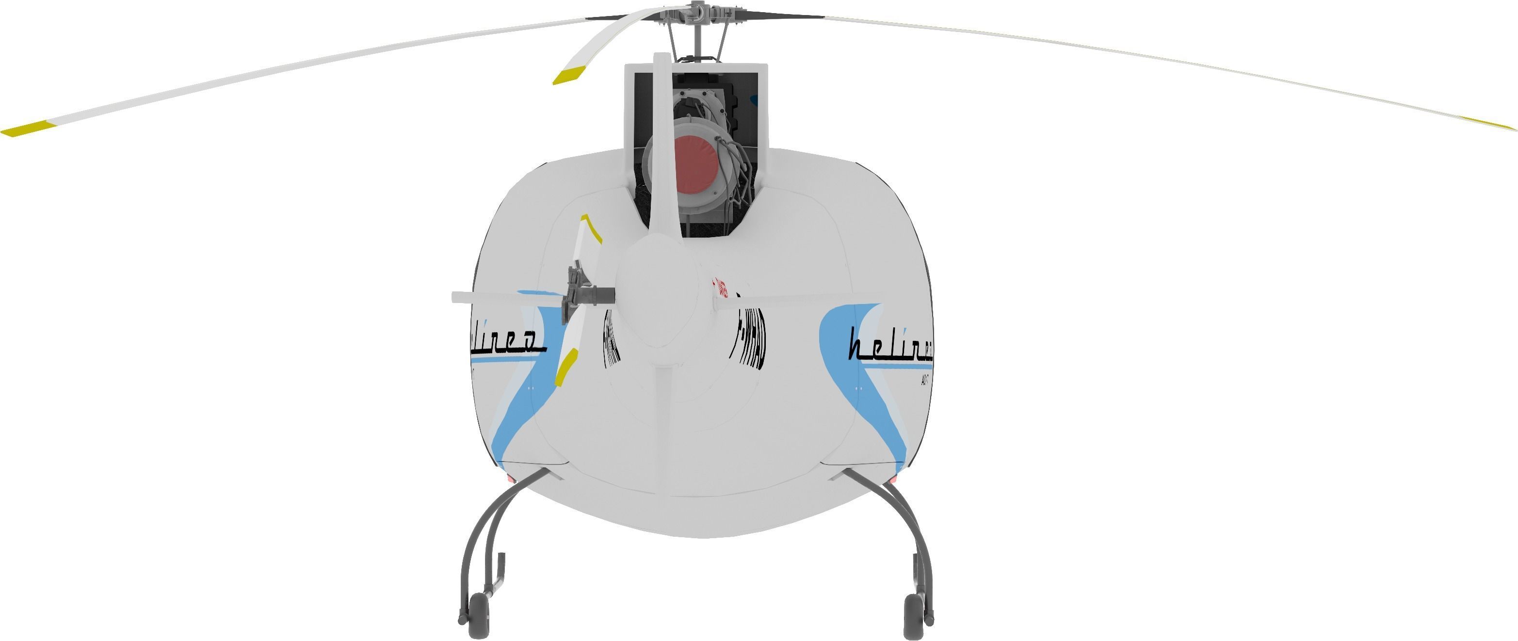 NEW AWESOME HELICOPTER RIGGED Low-poly 3D model_6