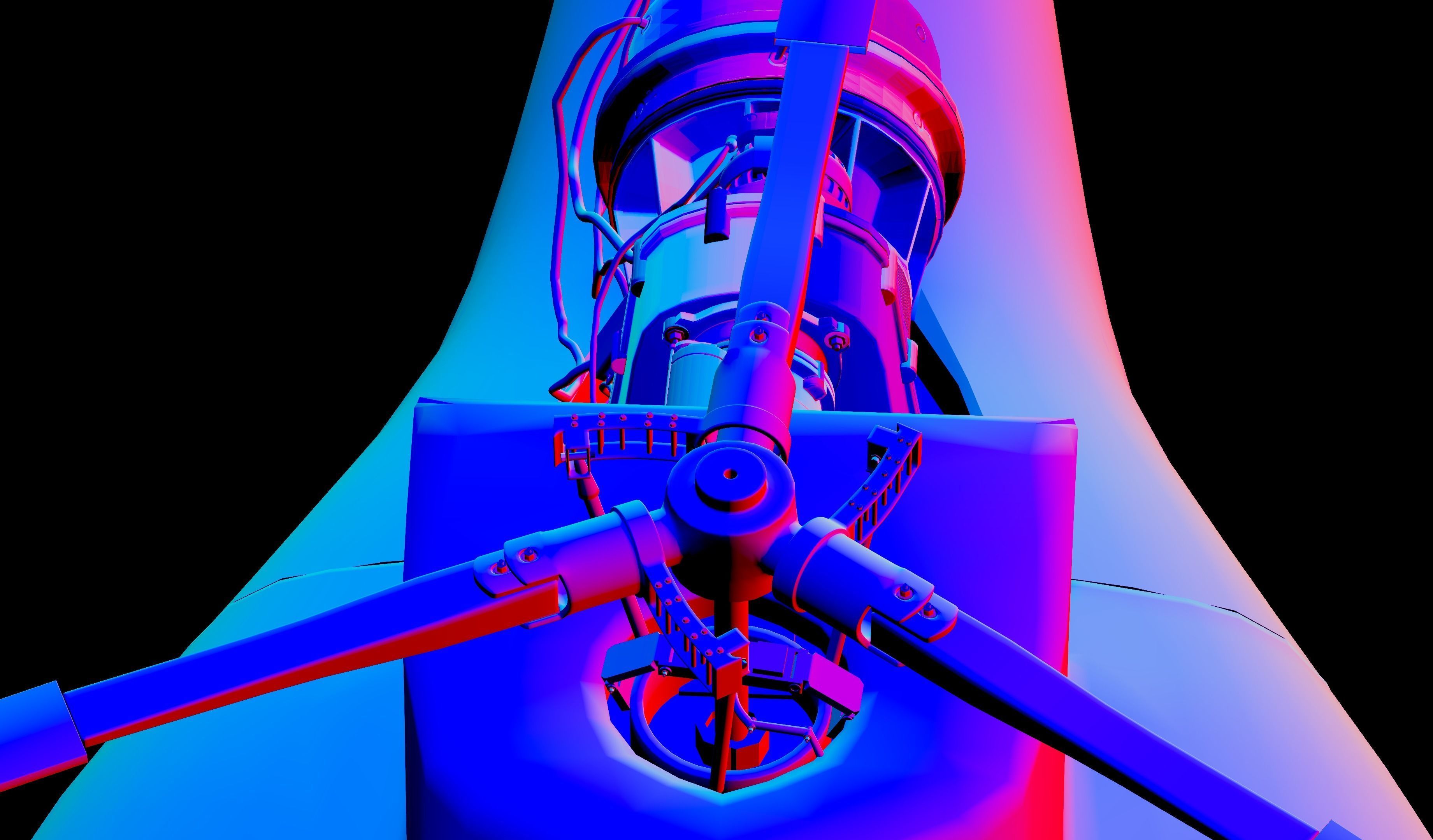 NEW AWESOME HELICOPTER RIGGED Low-poly 3D model_16