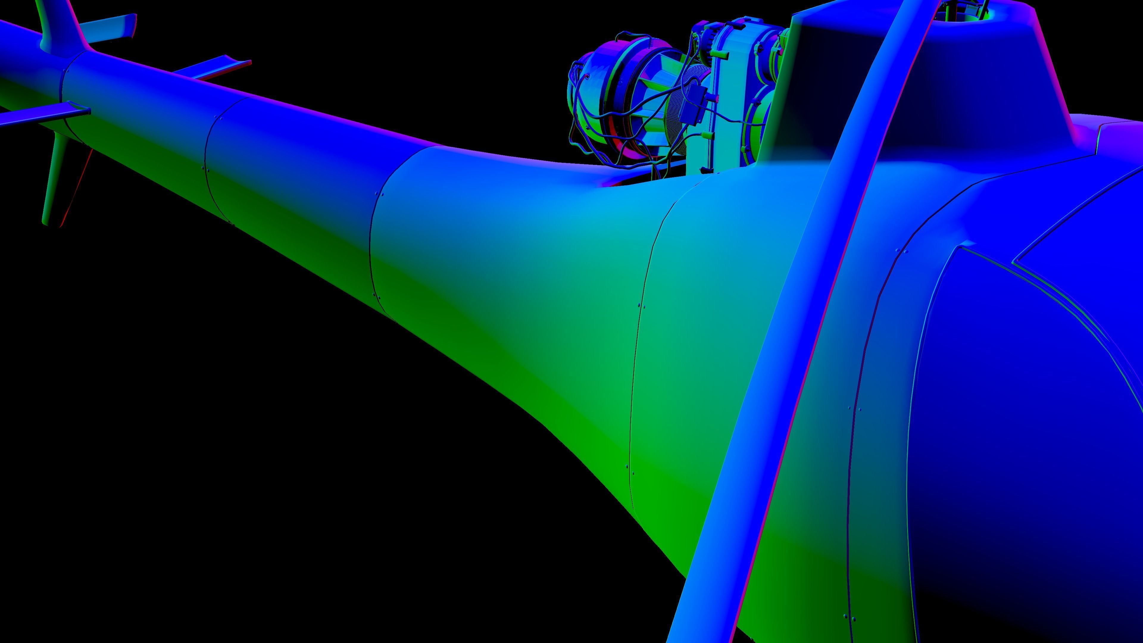 NEW AWESOME HELICOPTER RIGGED Low-poly 3D model_19