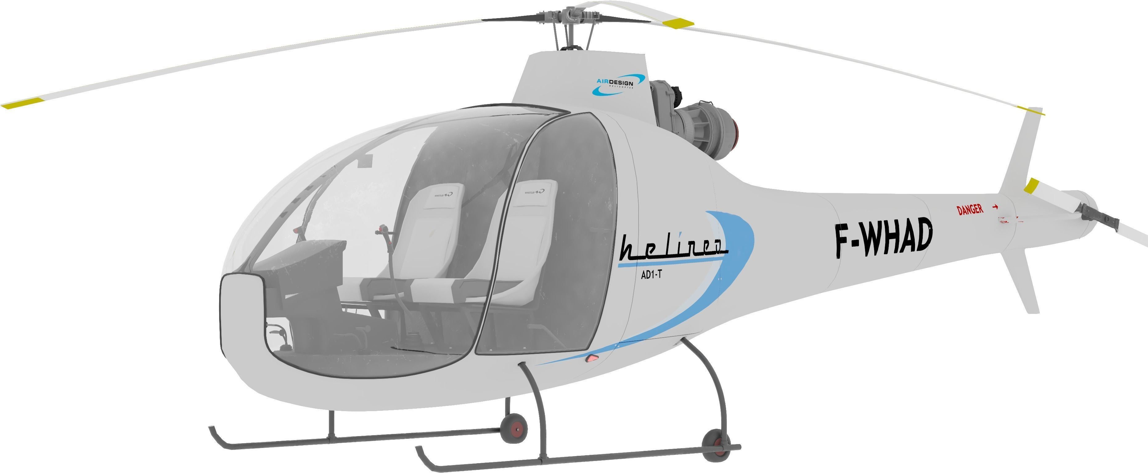 NEW AWESOME HELICOPTER RIGGED Low-poly 3D model_2
