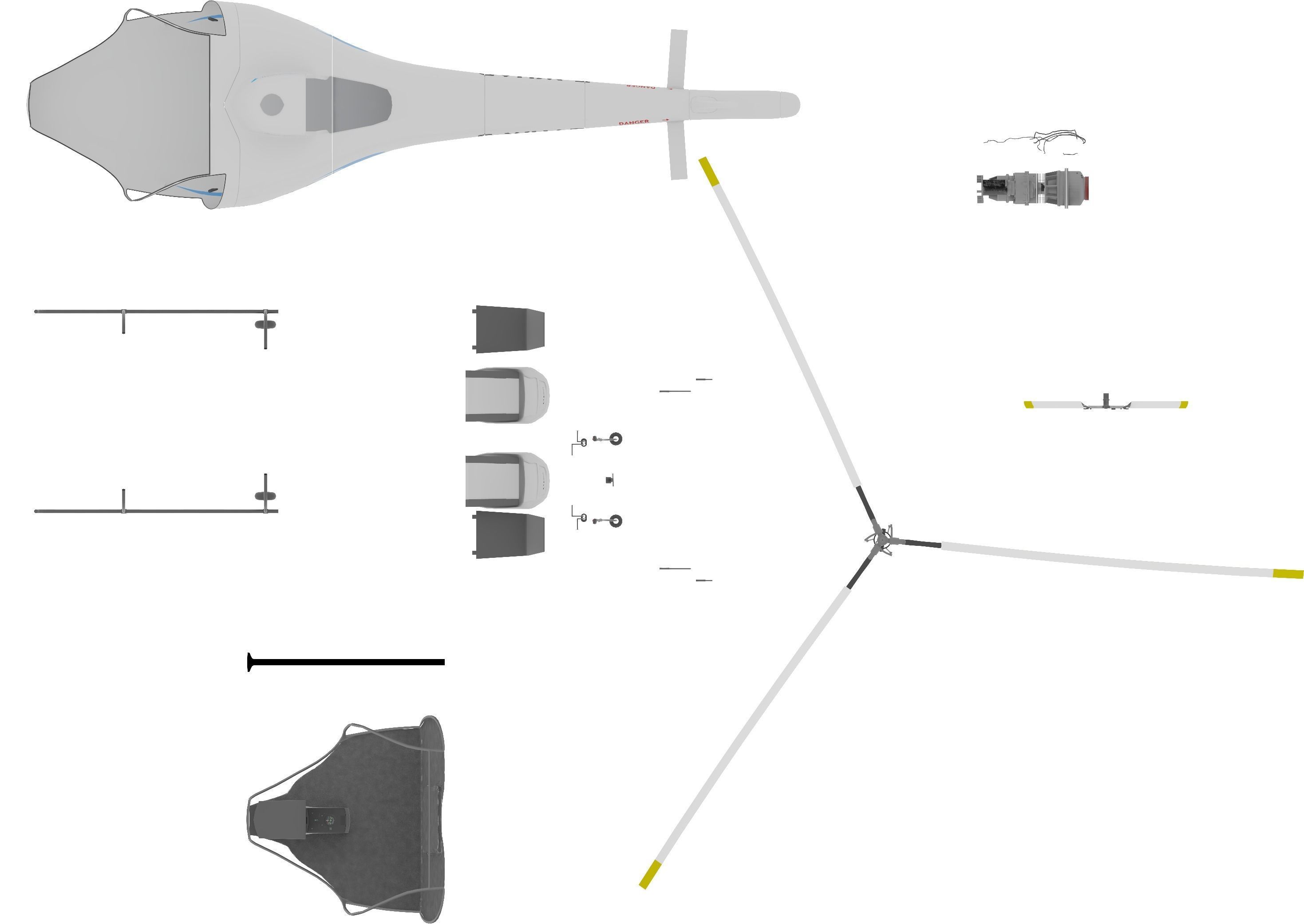NEW AWESOME HELICOPTER RIGGED Low-poly 3D model_8