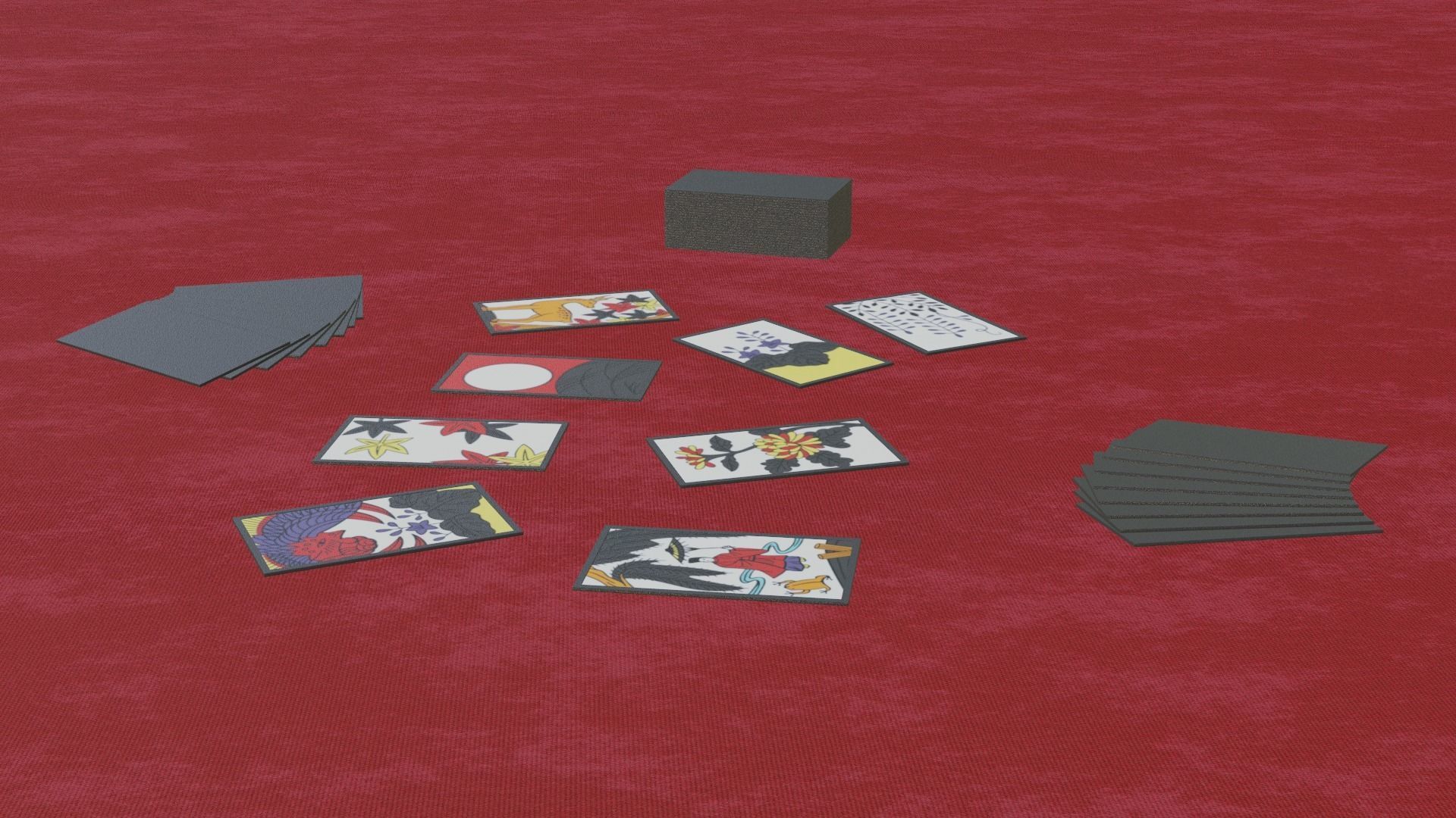 Hanafuda - Flower Cards Low-poly 3D model_7