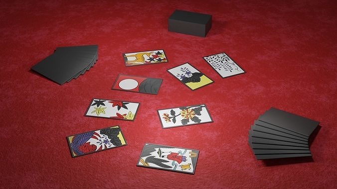 Hanafuda - Flower Cards Low-poly 3D model