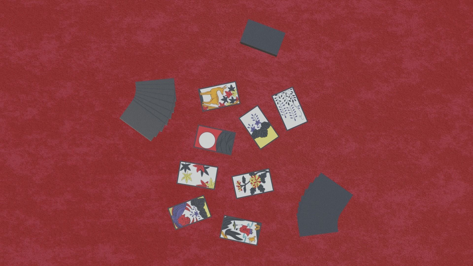 Hanafuda - Flower Cards Low-poly 3D model_4