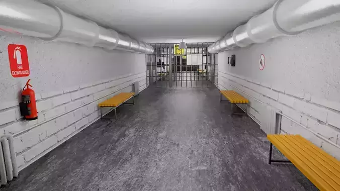 Prison Coridor Low-poly 3D model