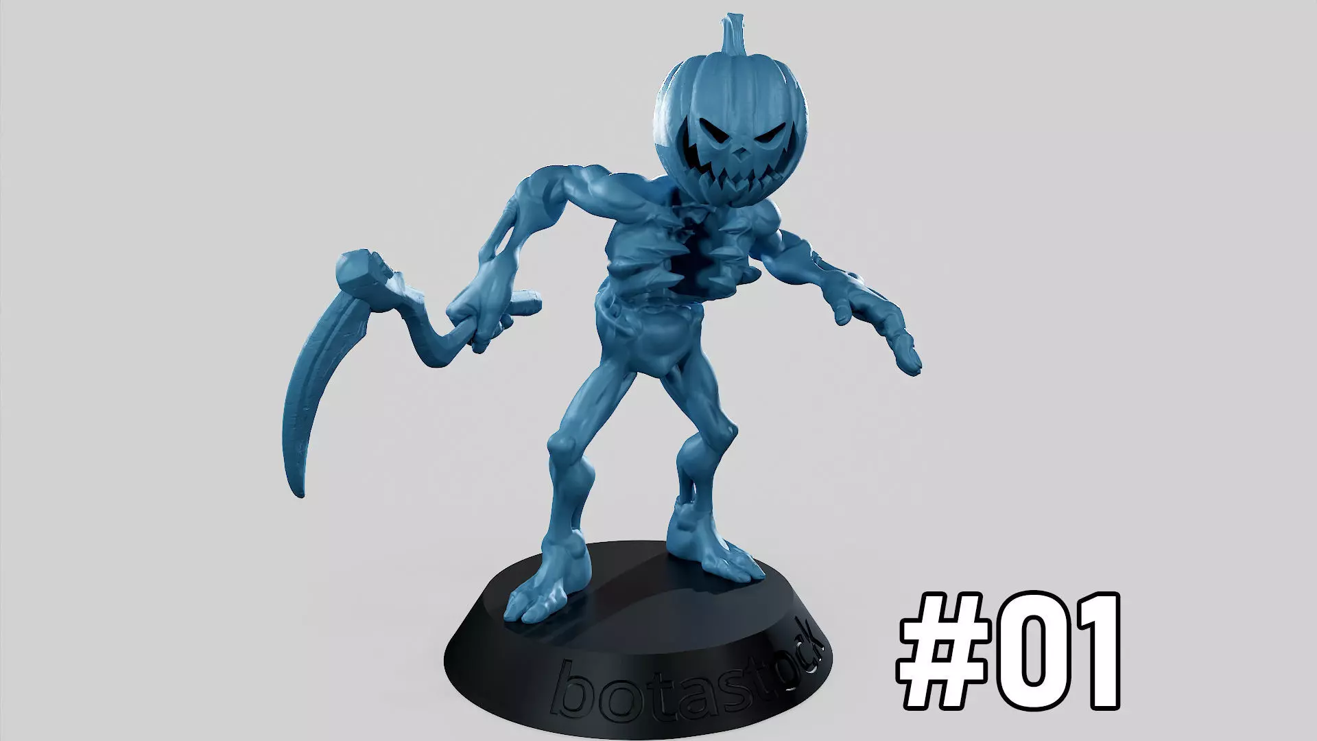 Pumpkin Undead Pose 01 3D print model_0