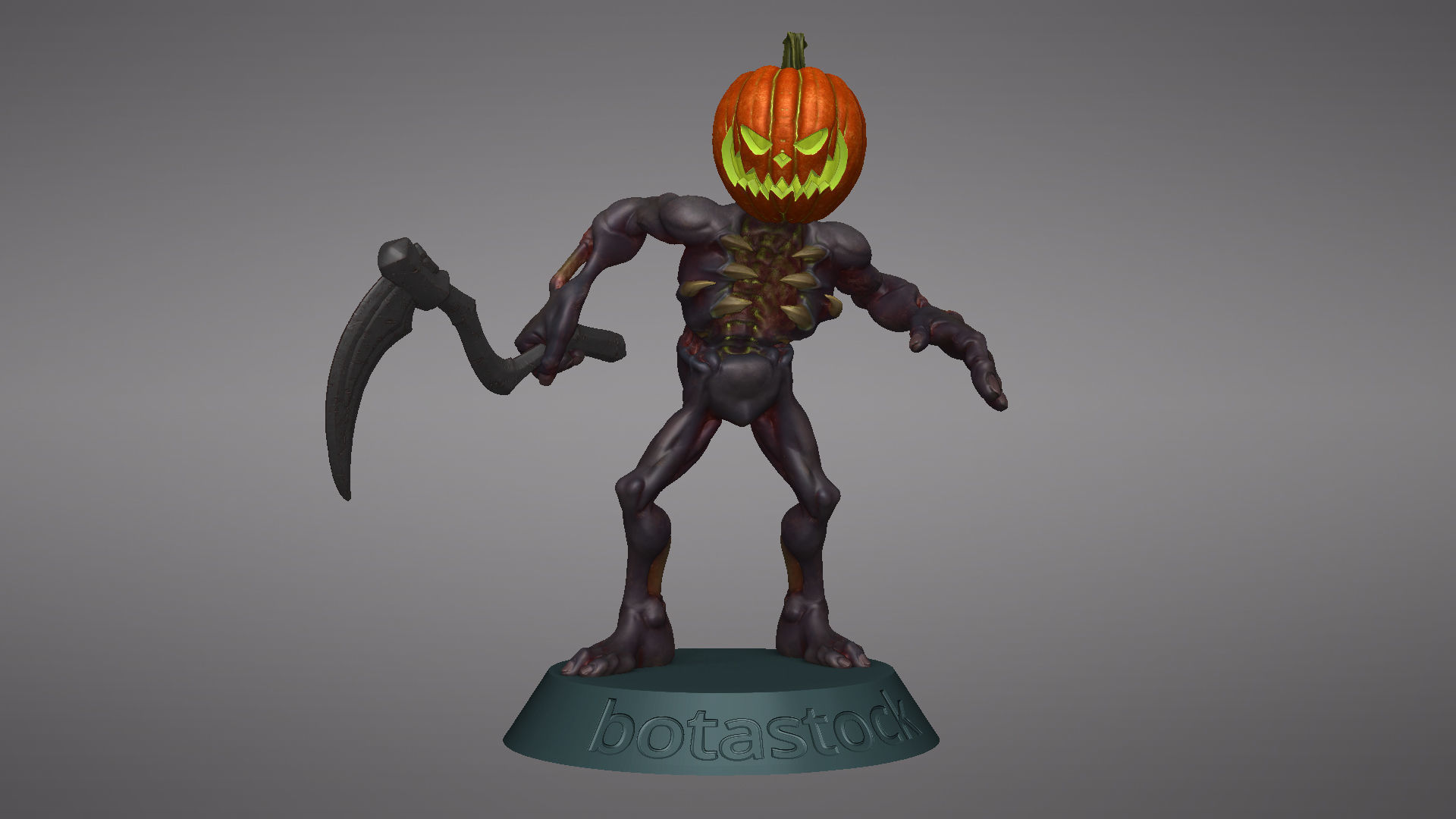 Pumpkin Undead Pose 01 3D print model_20