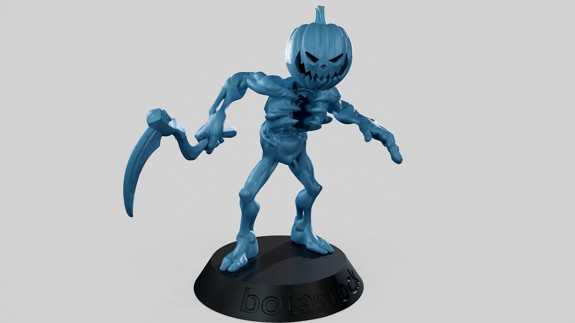 Pumpkin Undead Pose 01 3D print model_17