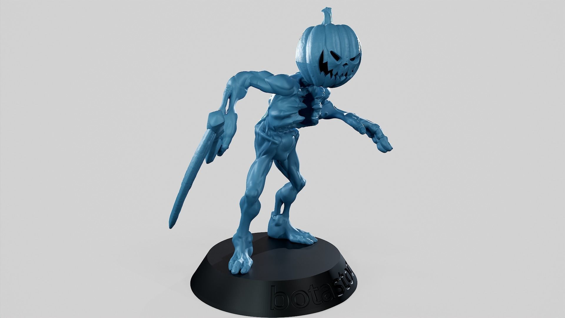 Pumpkin Undead Pose 01 3D print model_2