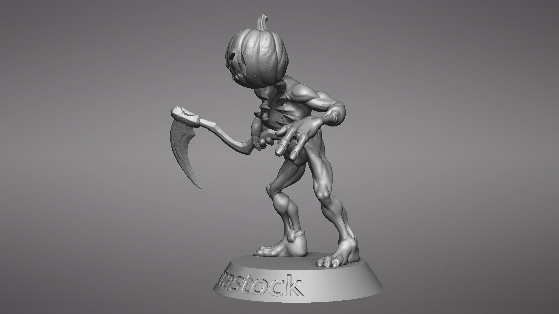 Pumpkin Undead Pose 01 3D print model_27