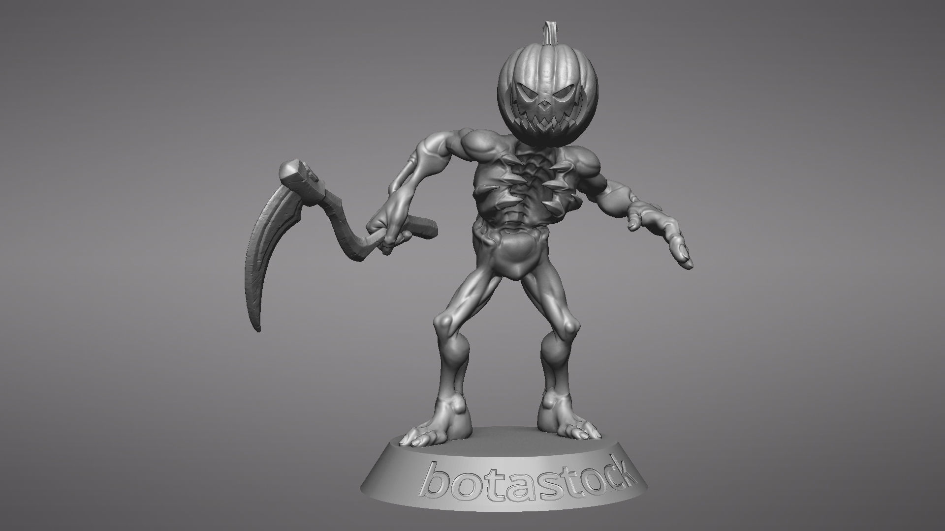 Pumpkin Undead Pose 01 3D print model_21