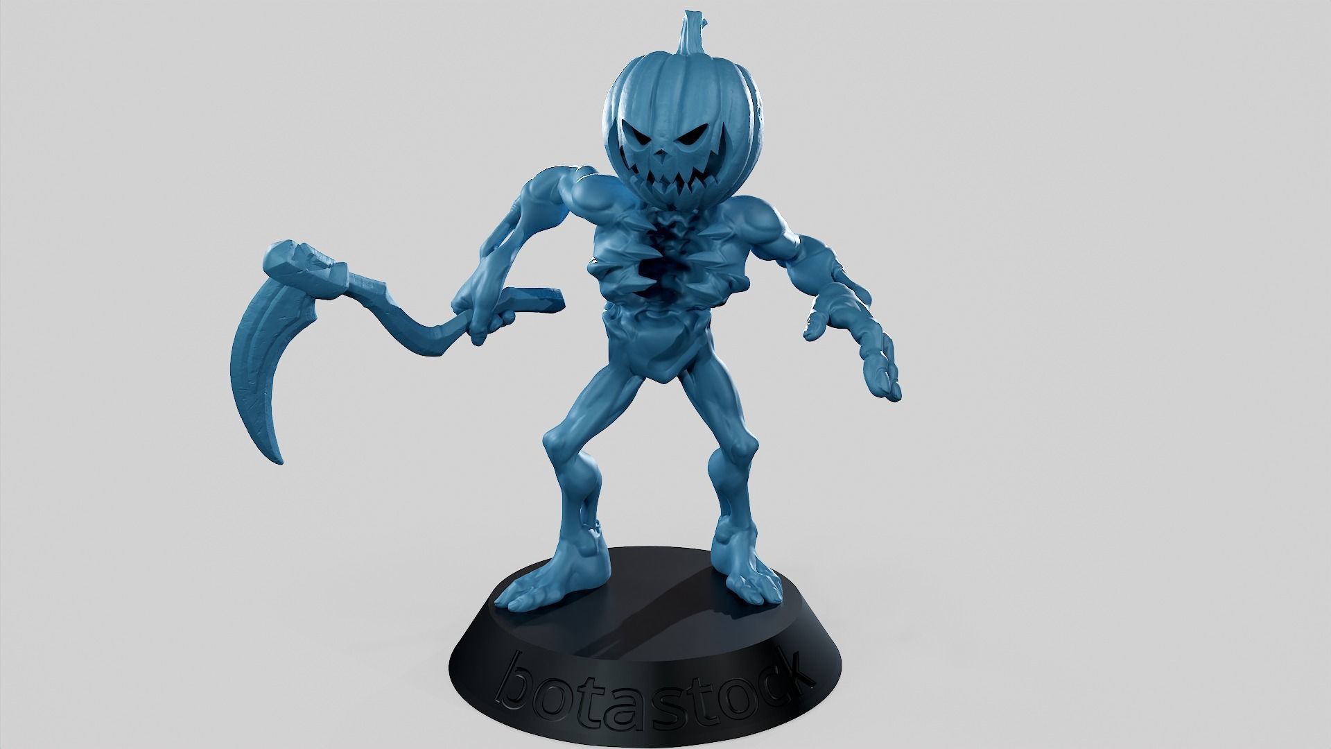 Pumpkin Undead Pose 01 3D print model_16