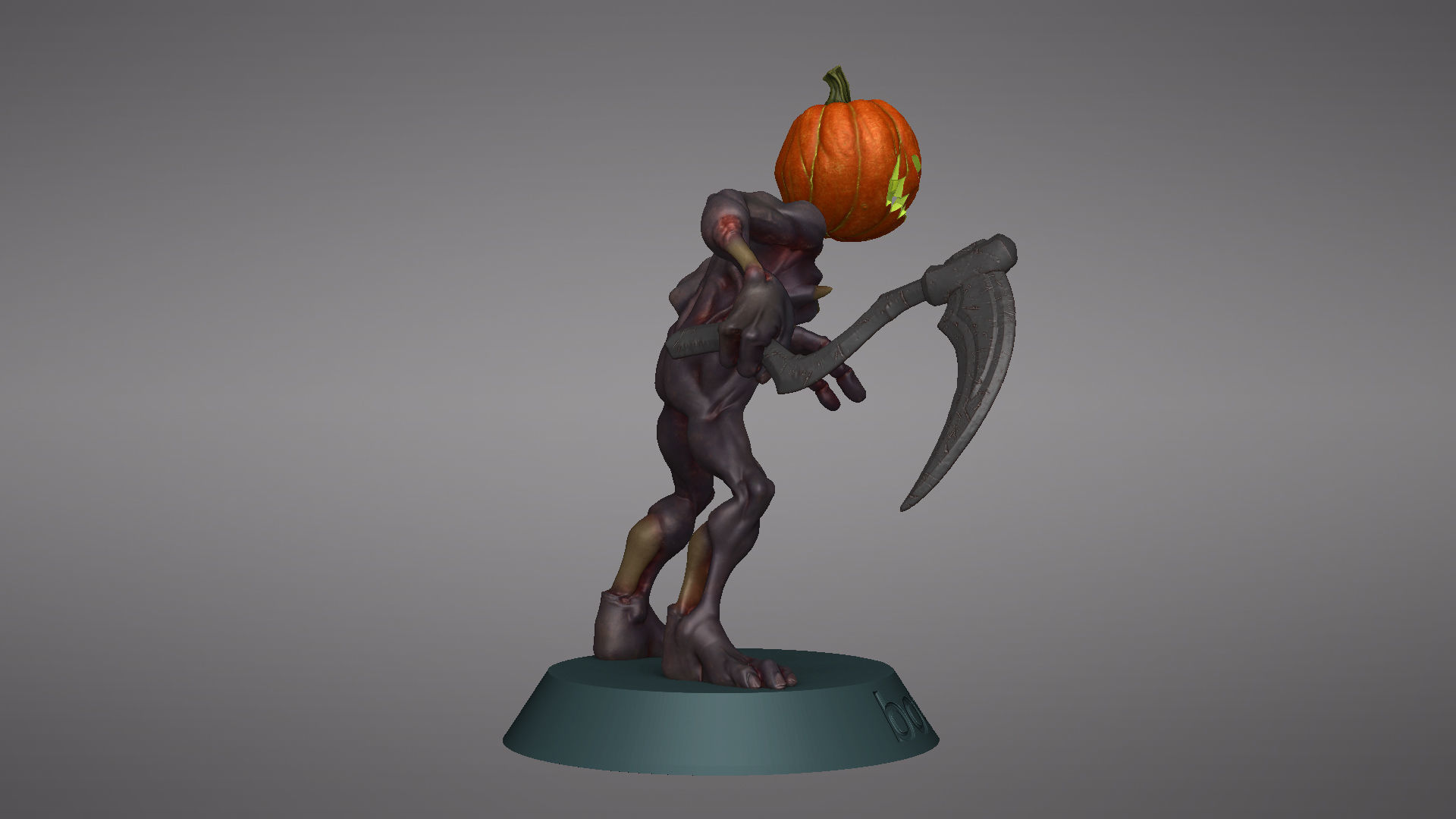 Pumpkin Undead Pose 01 3D print model_44