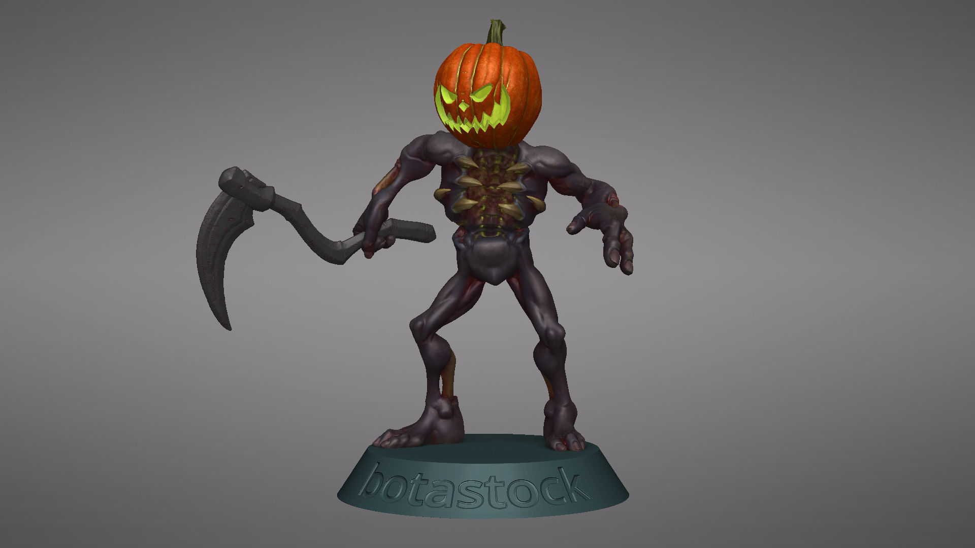 Pumpkin Undead Pose 01 3D print model_22