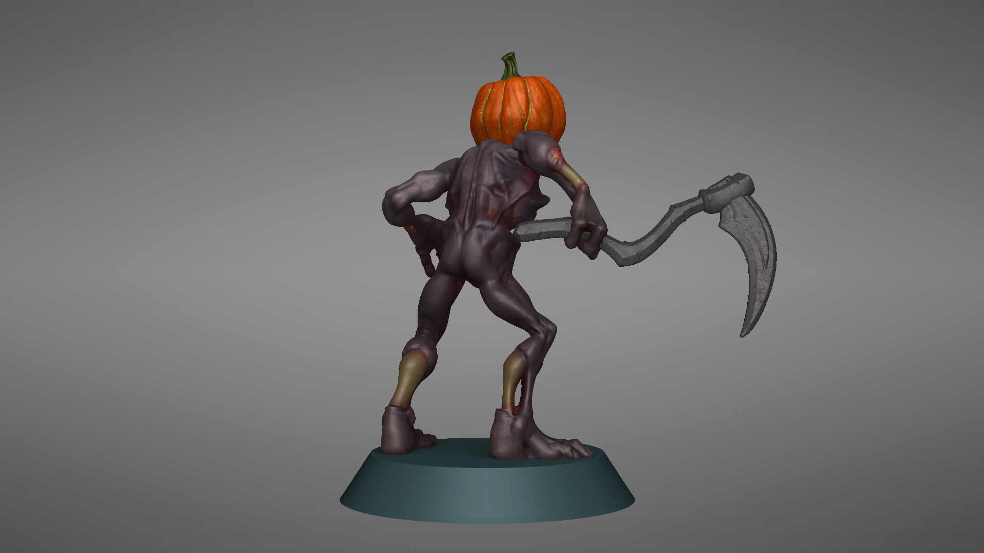 Pumpkin Undead Pose 01 3D print model_40