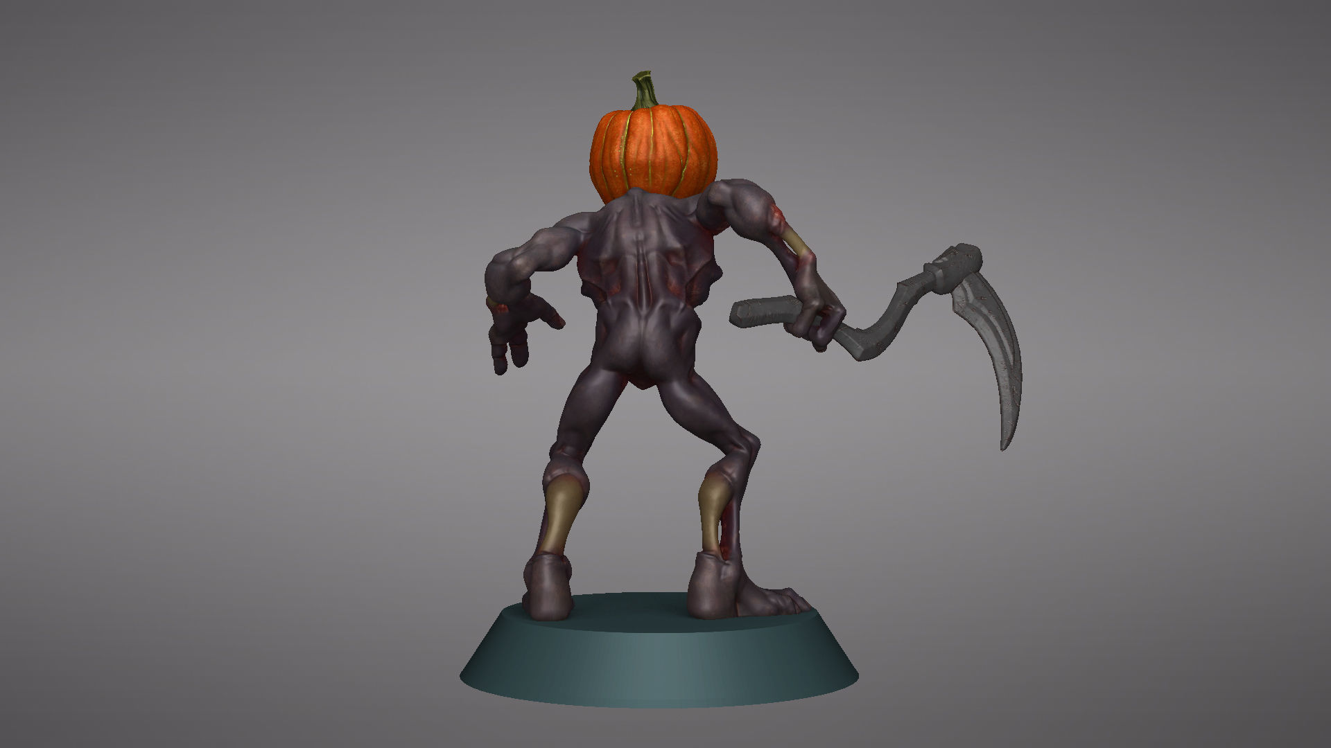Pumpkin Undead Pose 01 3D print model_38