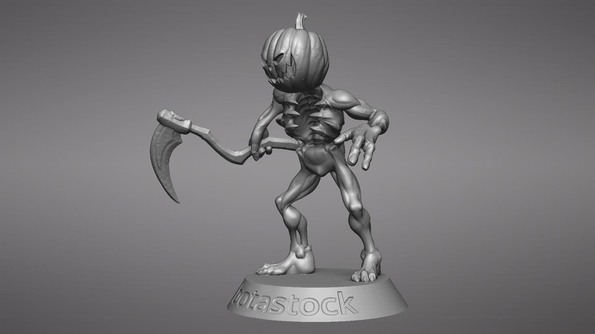 Pumpkin Undead Pose 01 3D print model_25