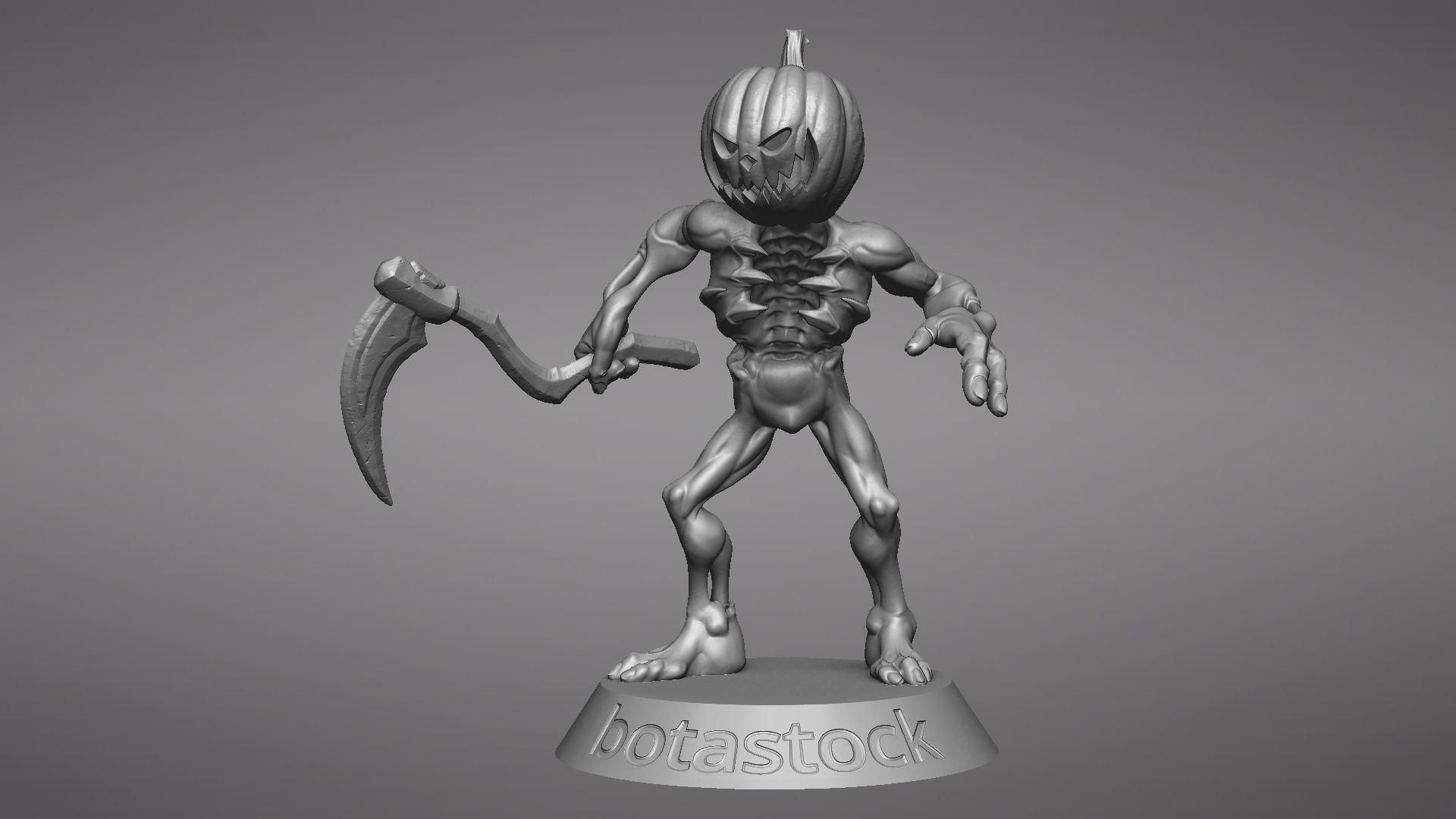 Pumpkin Undead Pose 01 3D print model_23