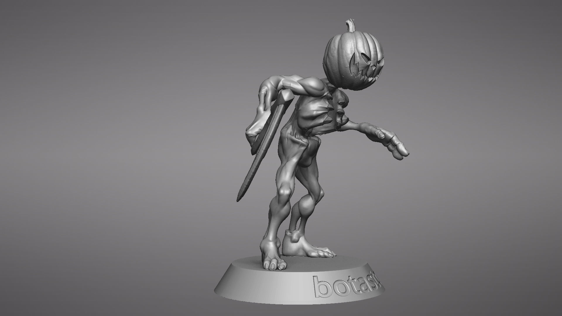 Pumpkin Undead Pose 01 3D print model_49