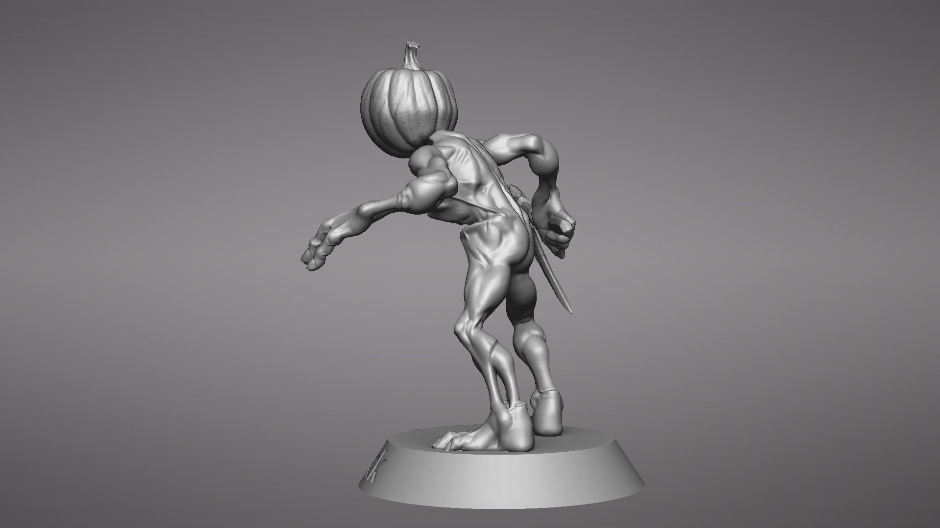 Pumpkin Undead Pose 01 3D print model_33