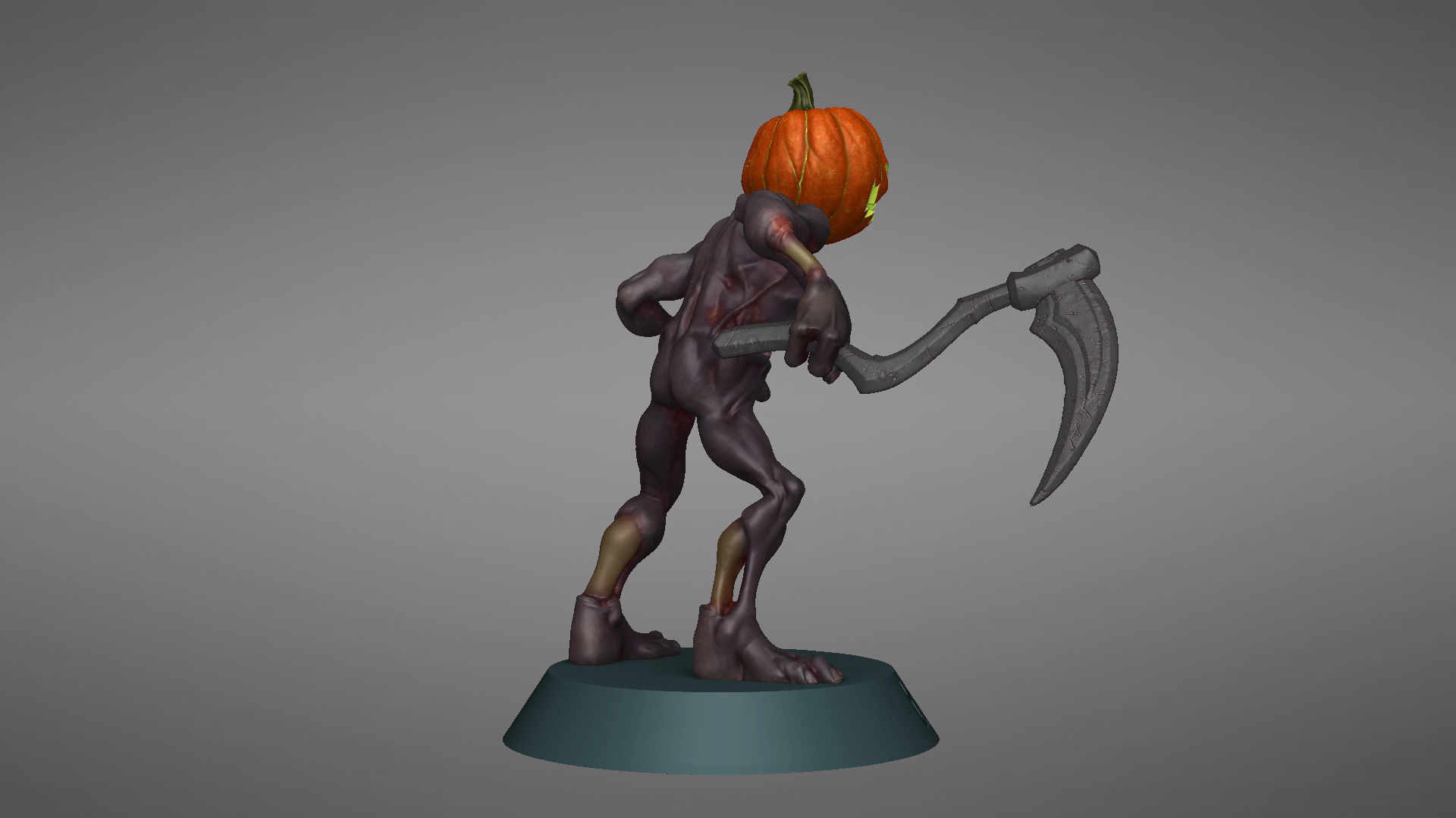 Pumpkin Undead Pose 01 3D print model_42