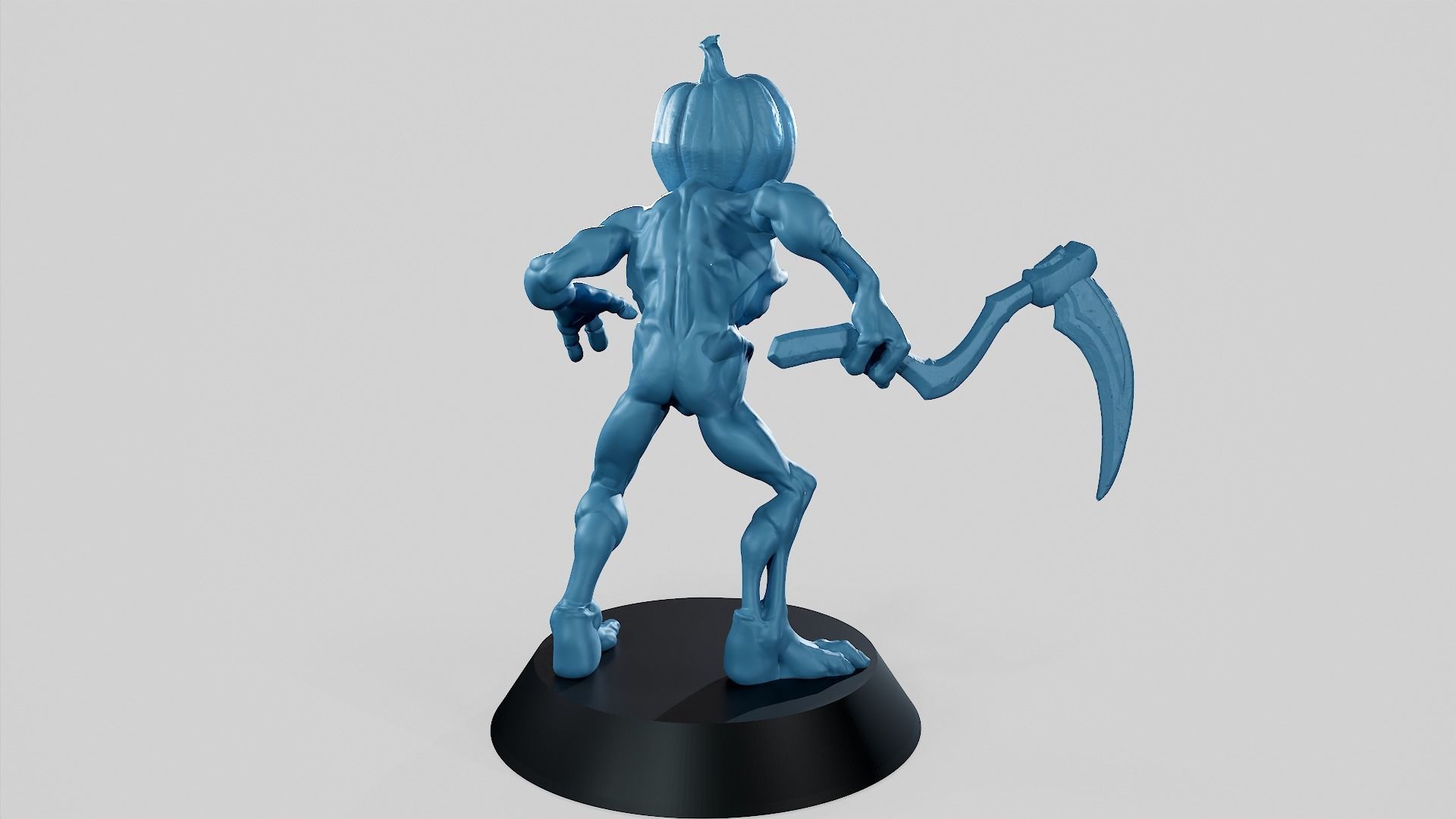 Pumpkin Undead Pose 01 3D print model_7
