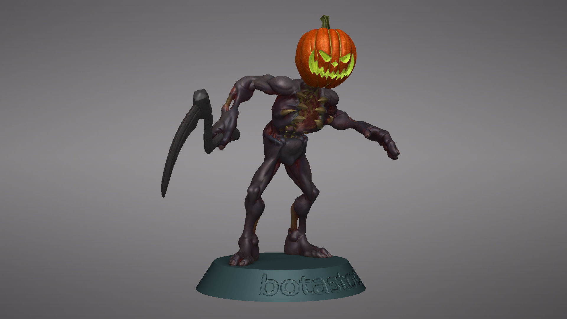 Pumpkin Undead Pose 01 3D print model_18