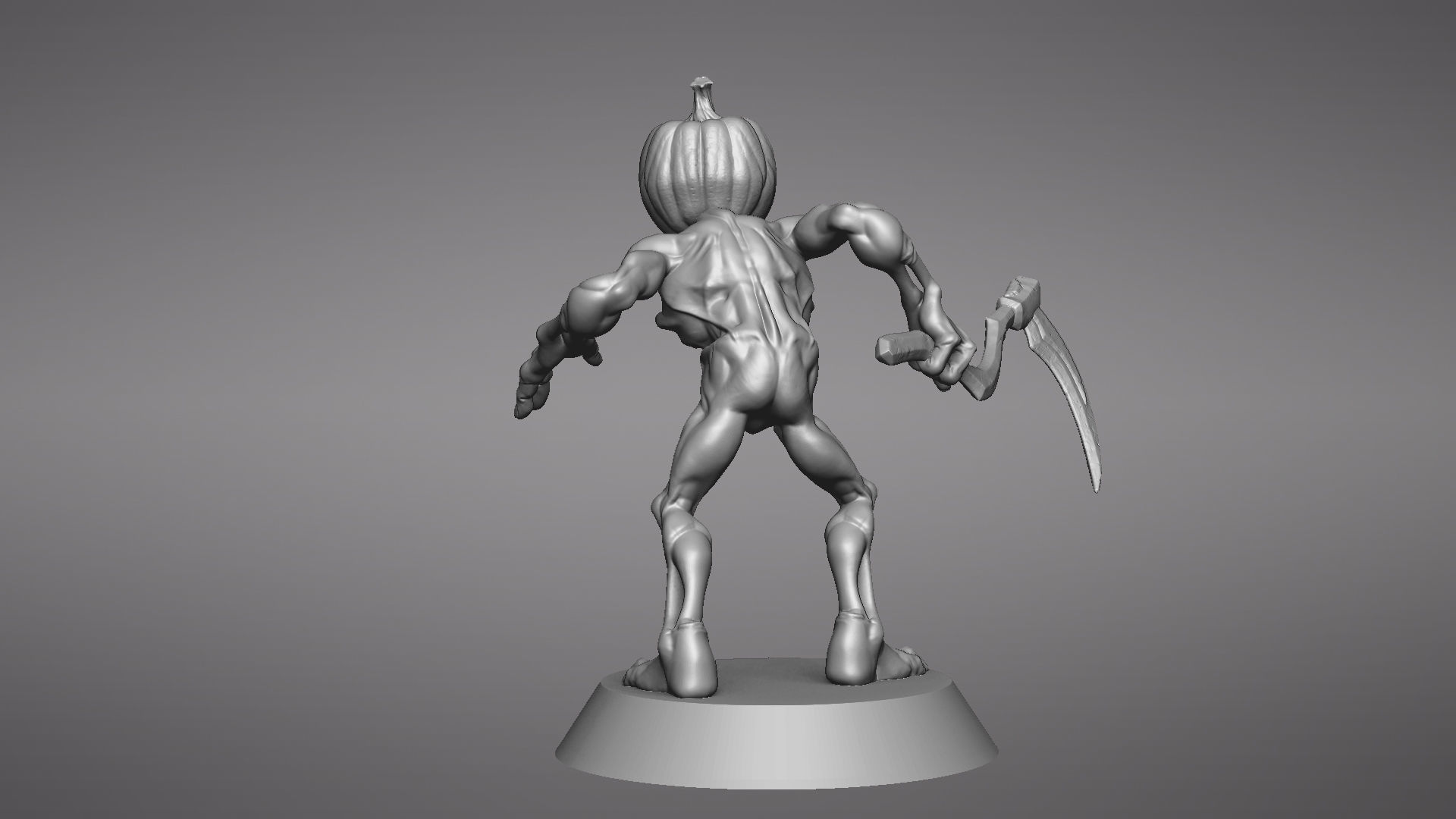 Pumpkin Undead Pose 01 3D print model_37