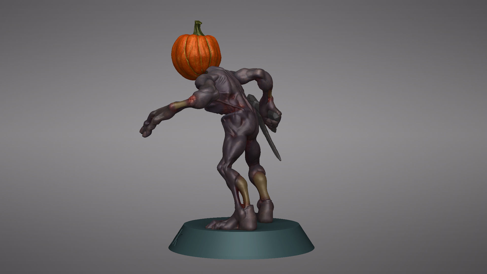 Pumpkin Undead Pose 01 3D print model_32