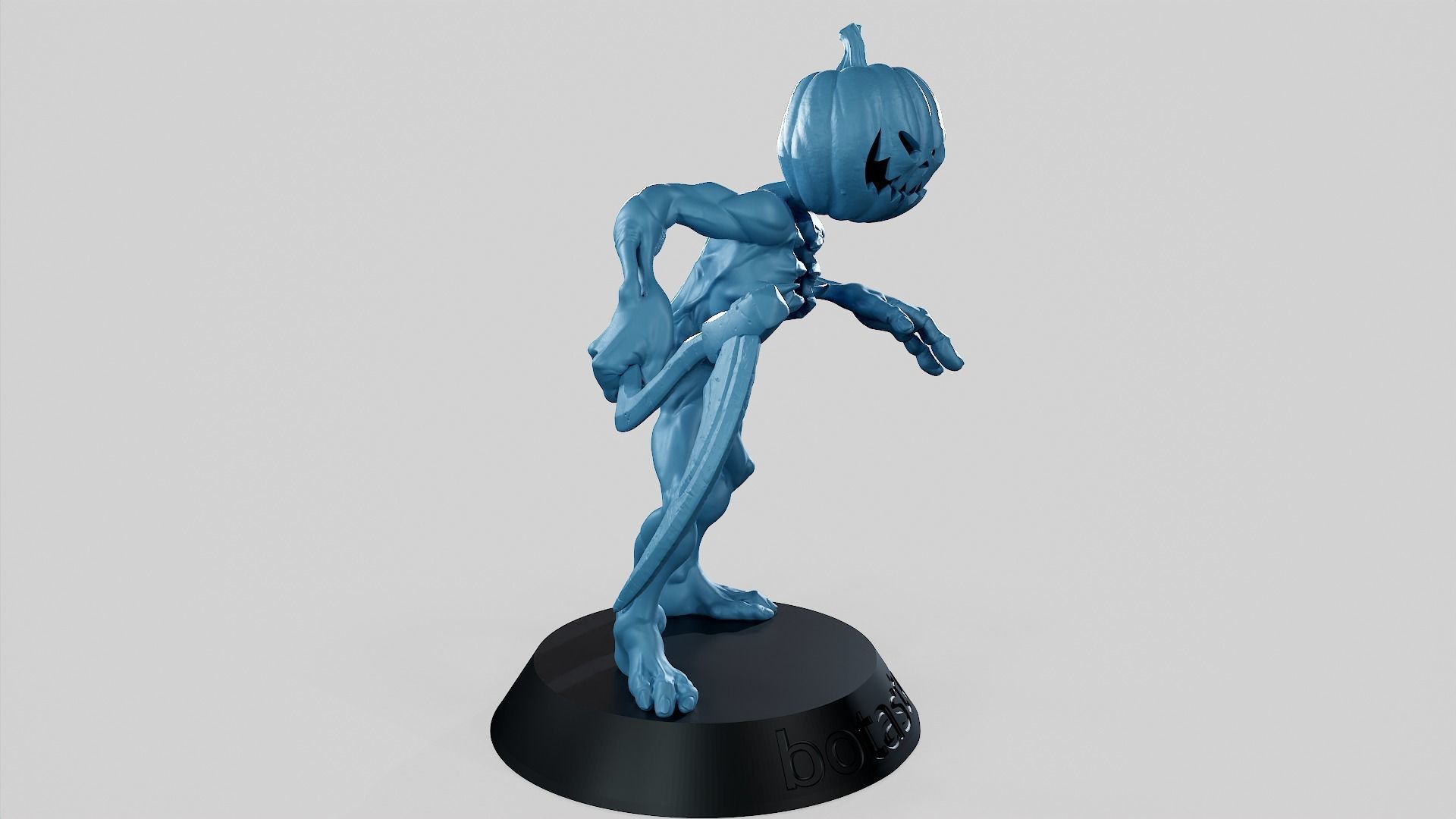 Pumpkin Undead Pose 01 3D print model_3