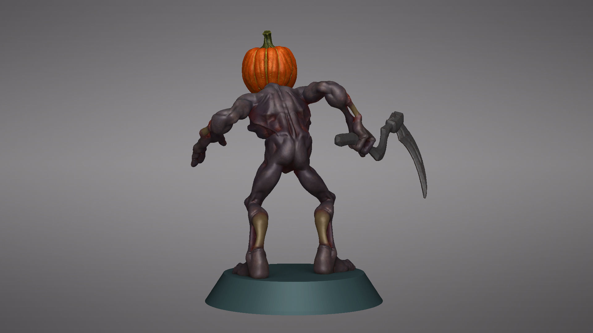 Pumpkin Undead Pose 01 3D print model_36