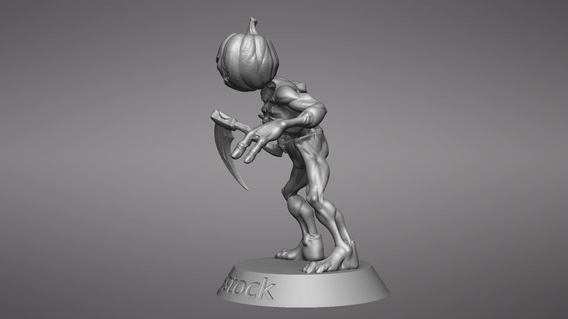 Pumpkin Undead Pose 01 3D print model_29