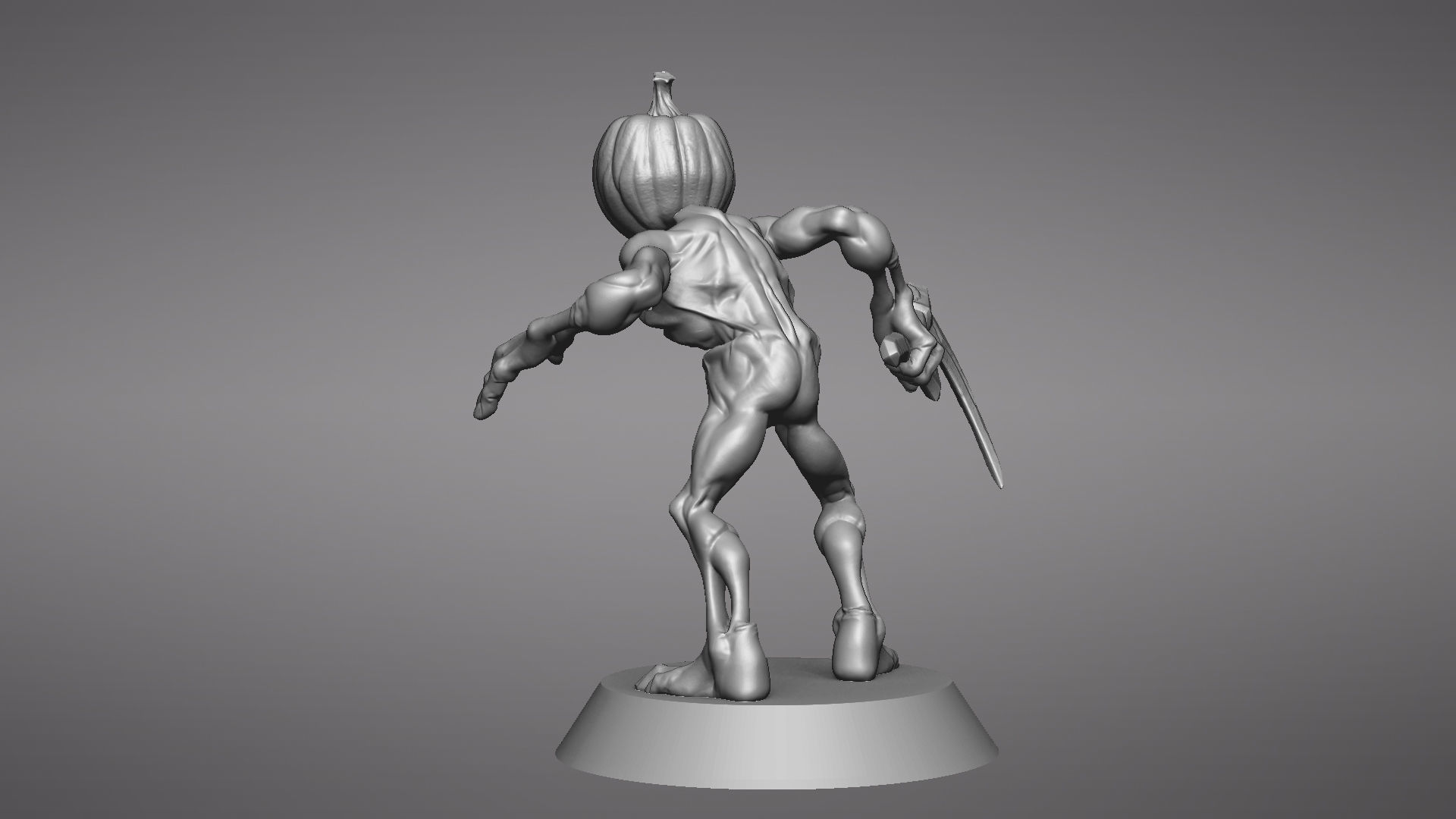 Pumpkin Undead Pose 01 3D print model_35