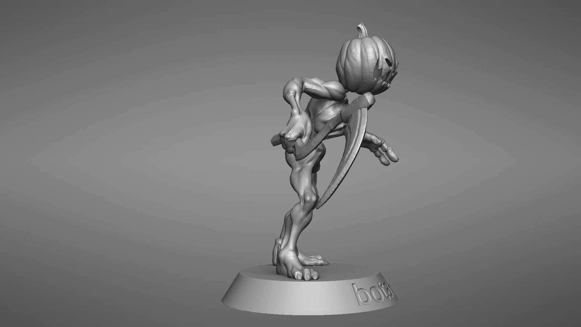 Pumpkin Undead Pose 01 3D print model_47