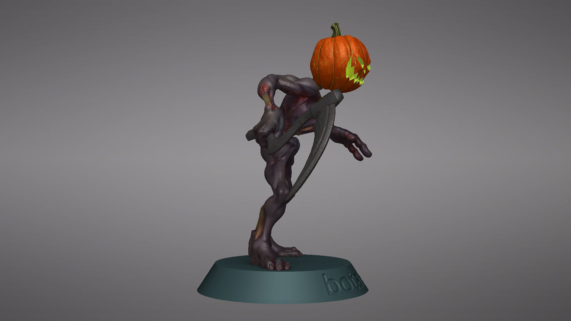 Pumpkin Undead Pose 01 3D print model_46