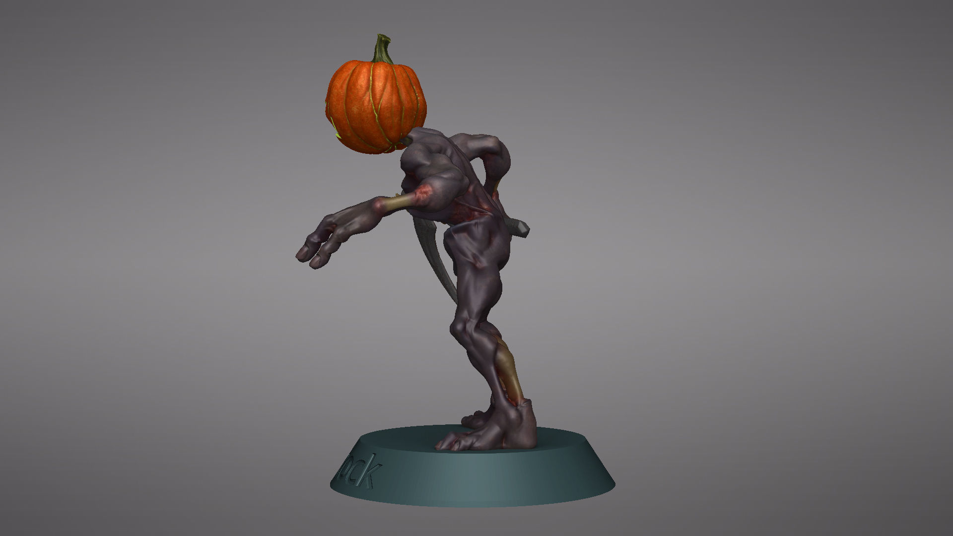 Pumpkin Undead Pose 01 3D print model_30