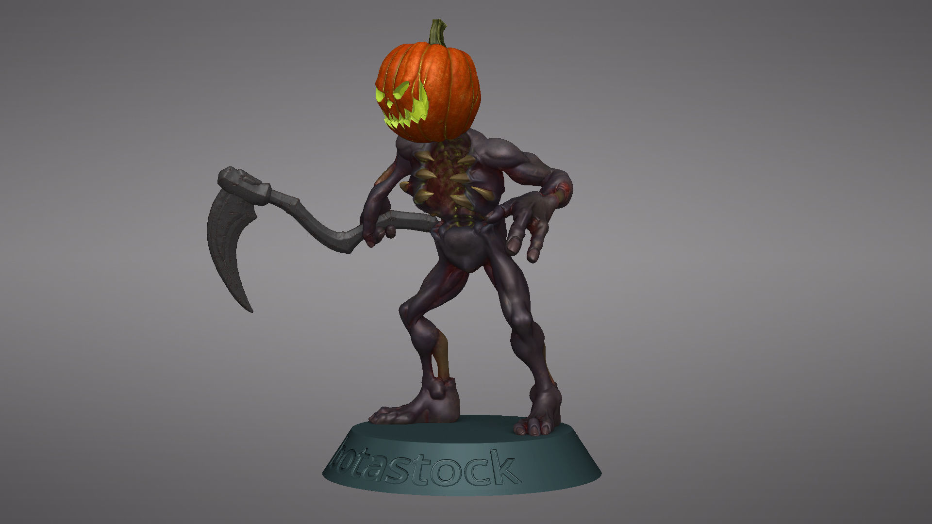 Pumpkin Undead Pose 01 3D print model_24