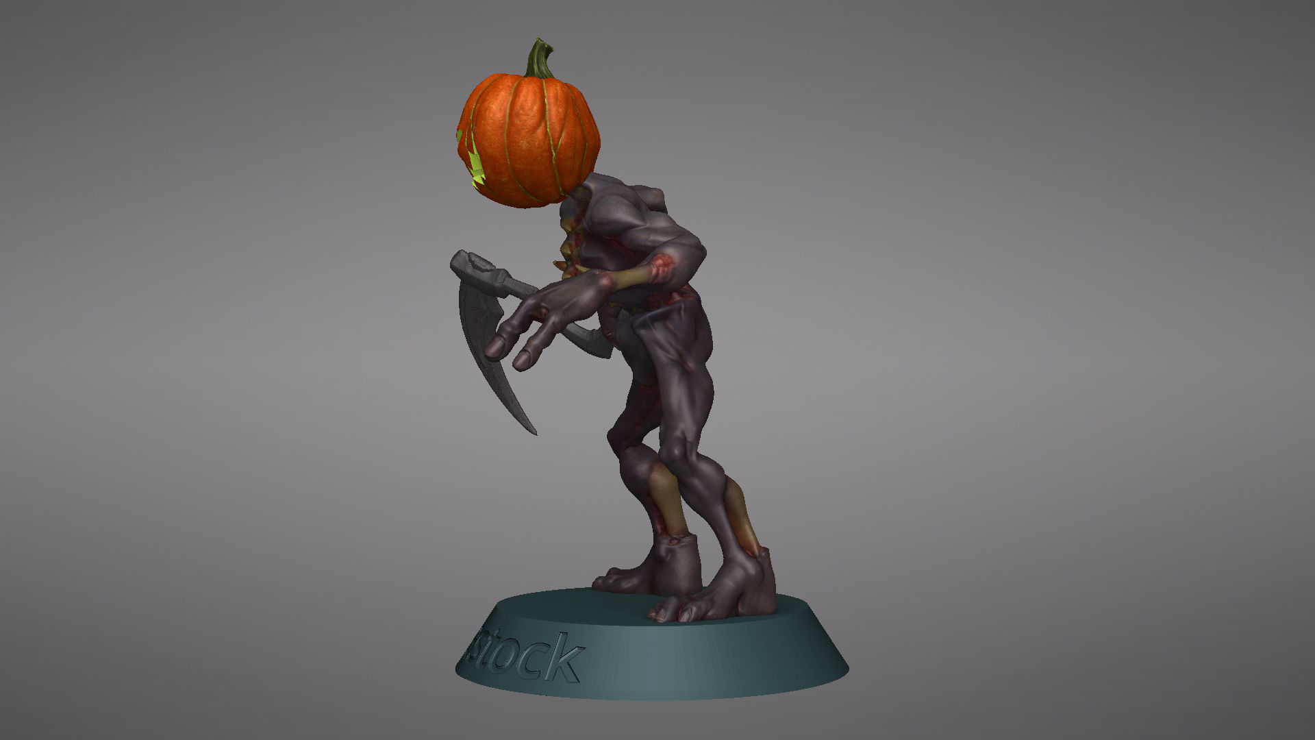 Pumpkin Undead Pose 01 3D print model_28