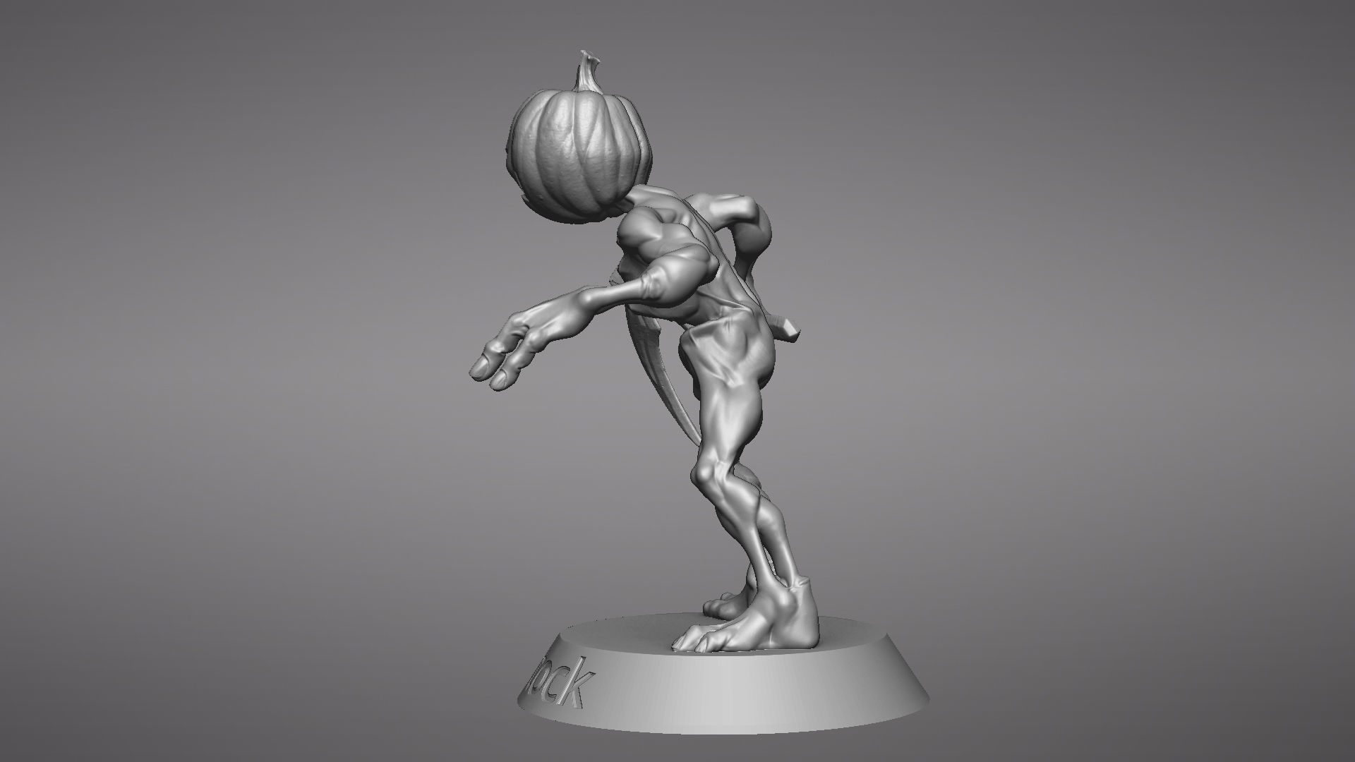 Pumpkin Undead Pose 01 3D print model_31