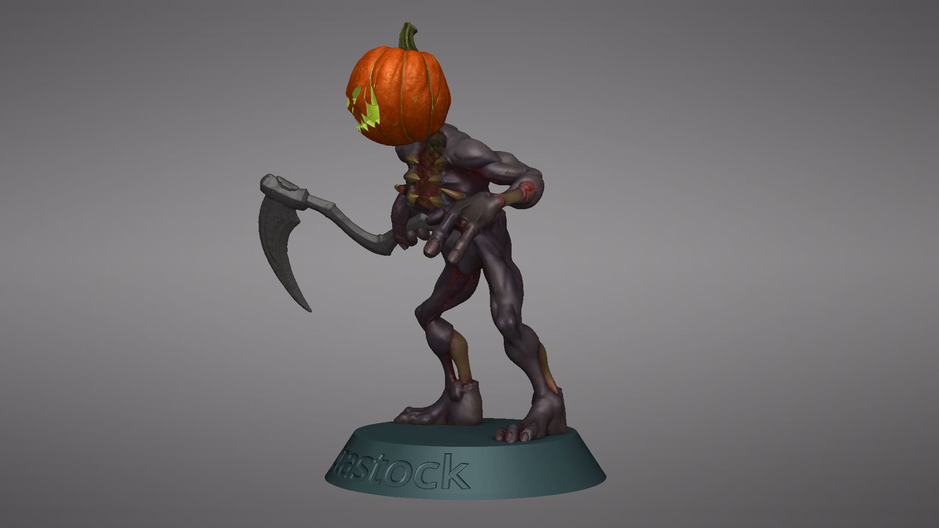 Pumpkin Undead Pose 01 3D print model_26