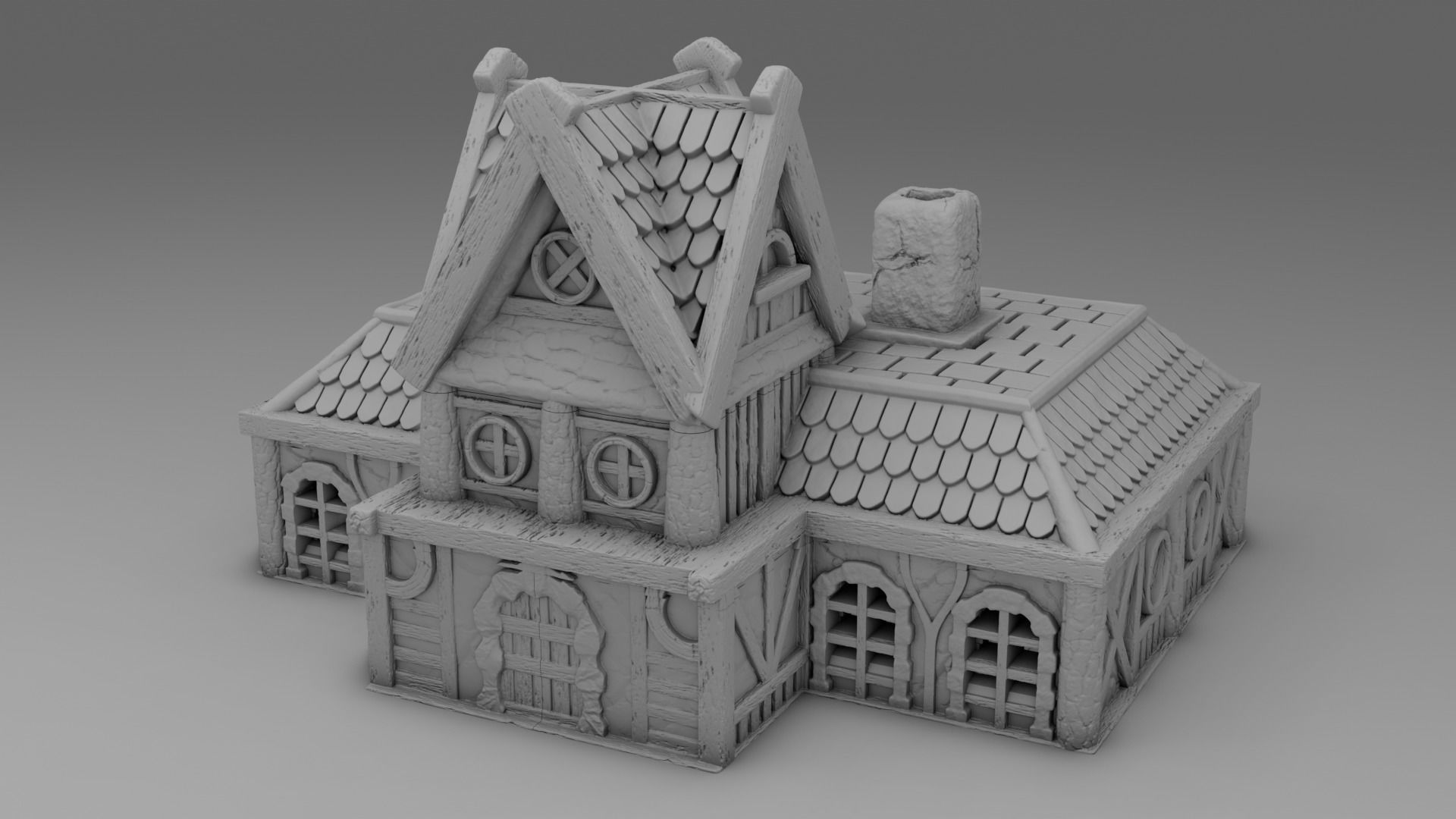 Set 5 model of Stylized Village 3D print model_3