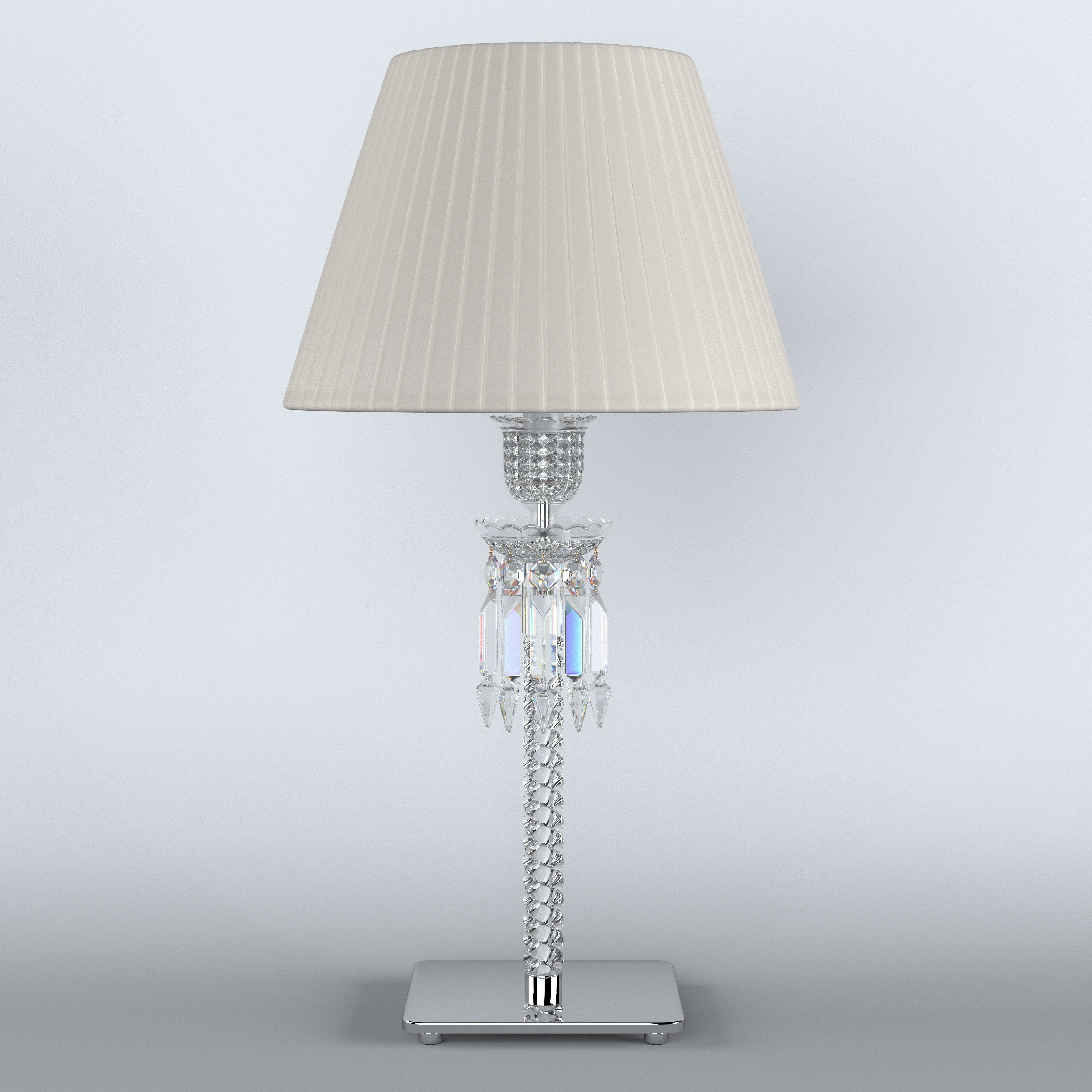 TORCH LAMP WHITE LAMPSHADE 3D model_1
